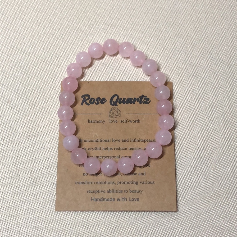 Hand Crafted Rose Quartz Stretch Bracelet